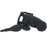 FANTASY C-RINGZ COCK BLOCKER WITH ASS-GASM PLUG  - BLACK